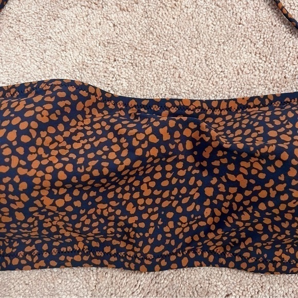 NWT! J. Crew Spot-On Print Bandeau Bikini Top in Navy Pecan. Size 2X - Picture 5 of 13
